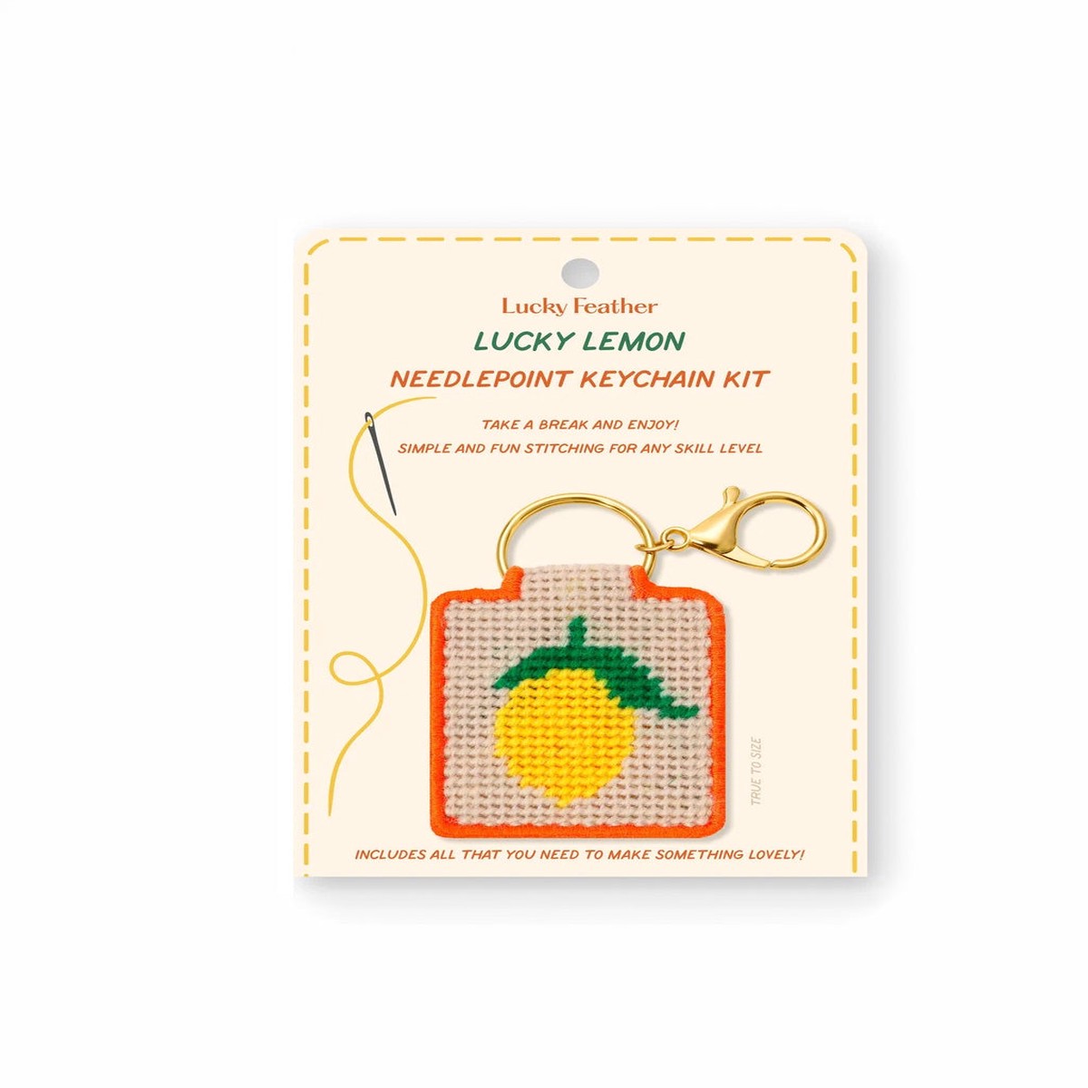 Needlepoint Keychain Kit - Lemon