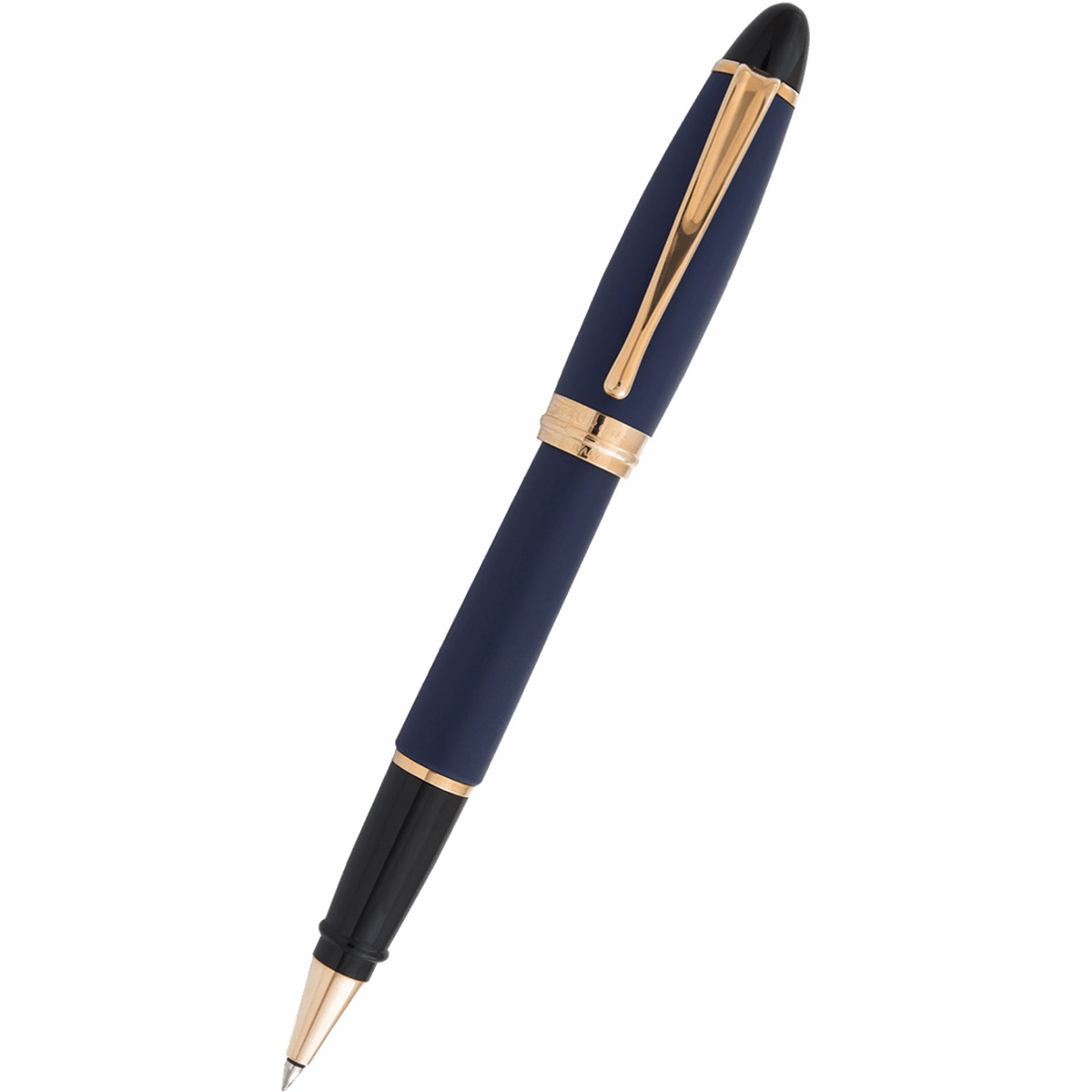 Aurora Ipsilon Rollerball Pen - Satin Blue - Rose Gold Trim