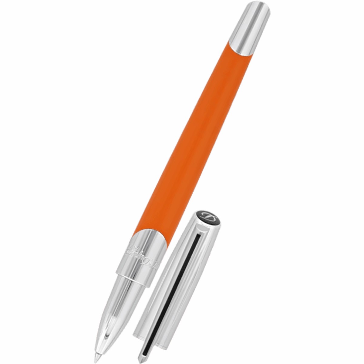S T Dupont Defi Millennium Silver/Matte Orange Rollerball Pen